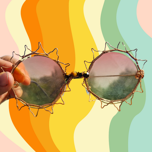 Festival Sunshine Glasses• Orange Lenses and Tigers Eye