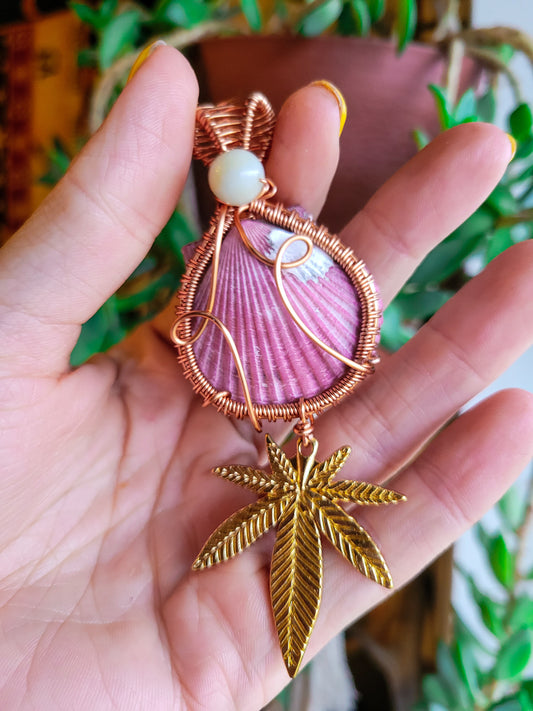 Blush Cannabis Shell Pendant