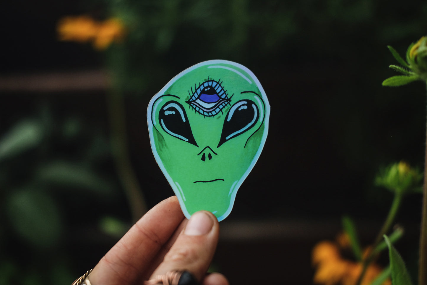 Trippy Alien Halographic Sticker