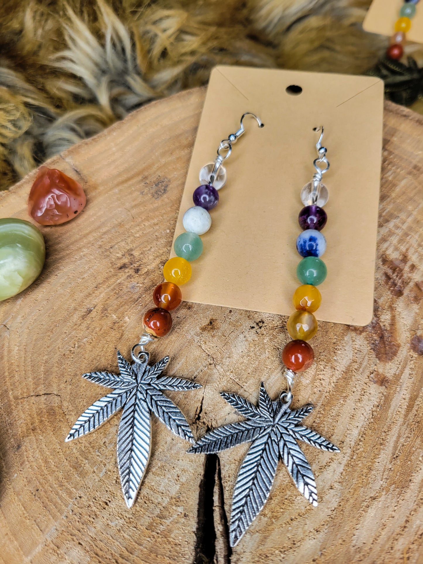 Rainbow Potleaf Earrings