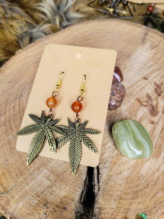 Carnelian Potleaf Earrings