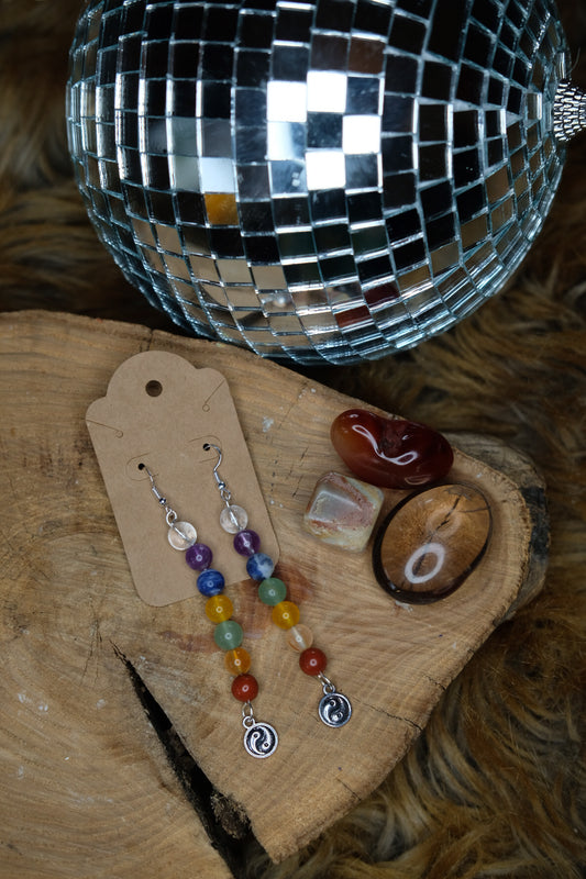 Rainbow Yin Yang Earrings