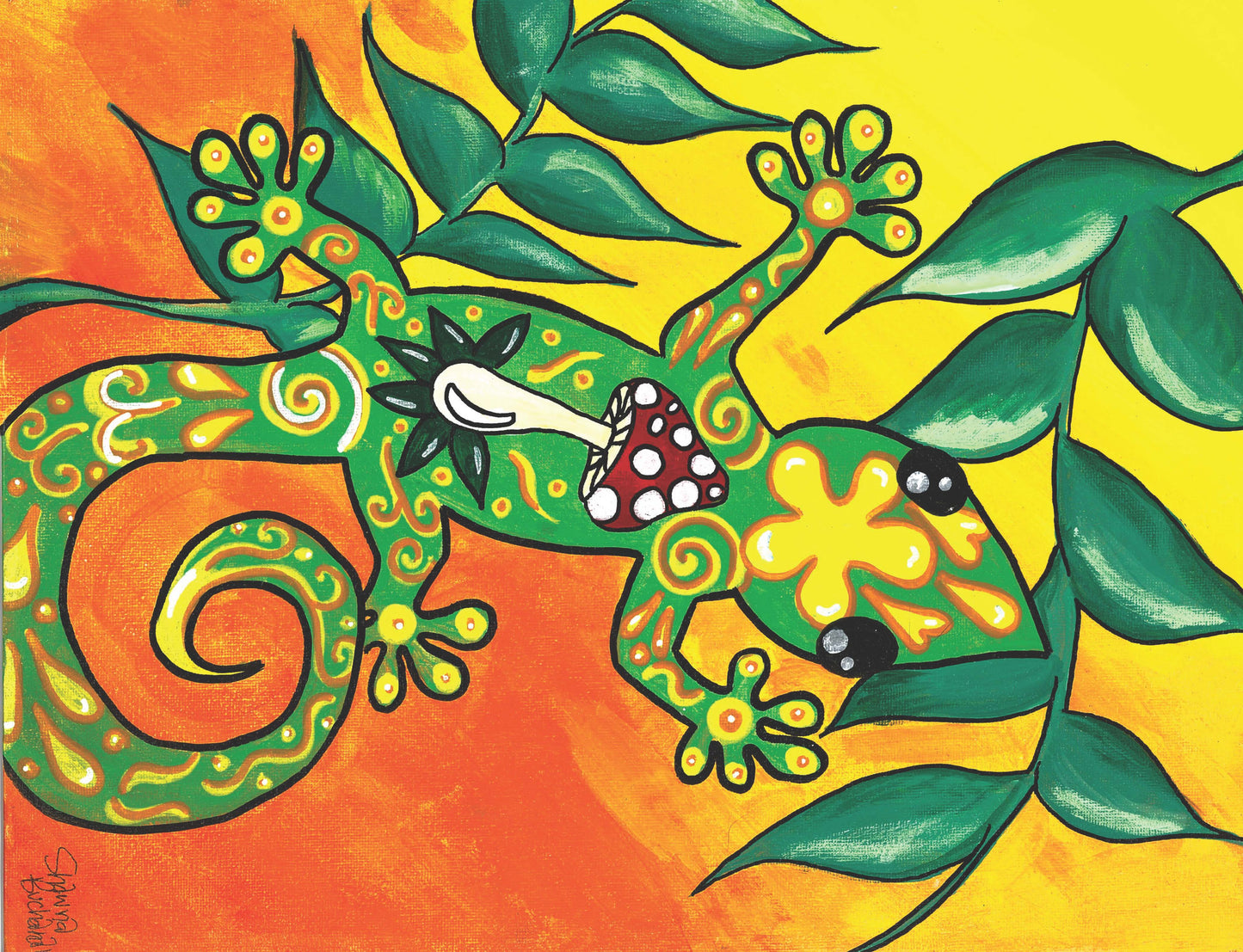 "The Groovy Gecko" 6x8 Print